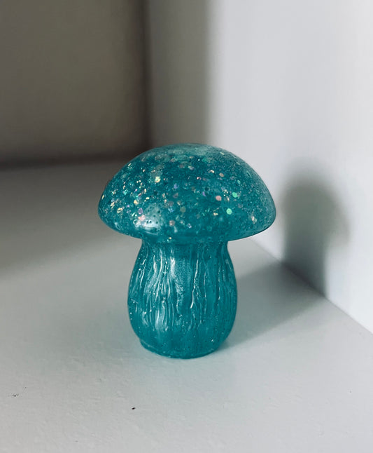 Small turquoise mushroom