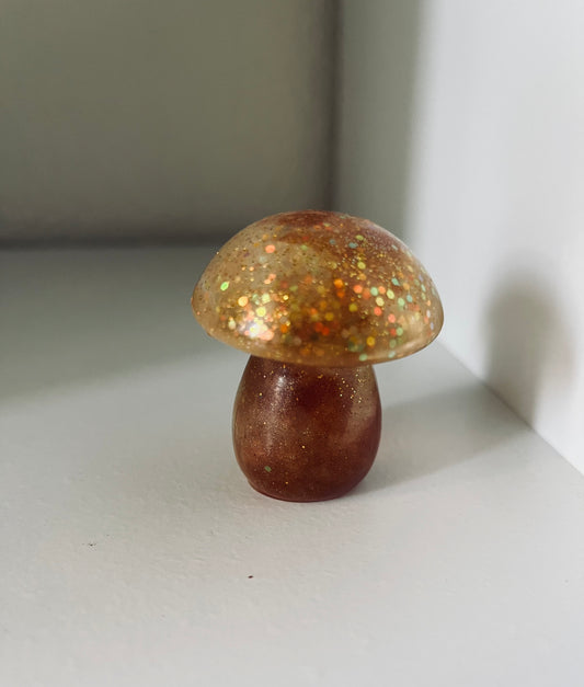 Golden small mushroom